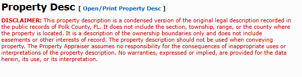 Example of Property Desc section